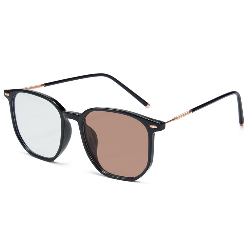 Cyxus Photochromic Blue Light Glasses for Men Women Computer Glasses UV Protection Glasses 8255 Bright Black Frame White to Brown - Image 2
