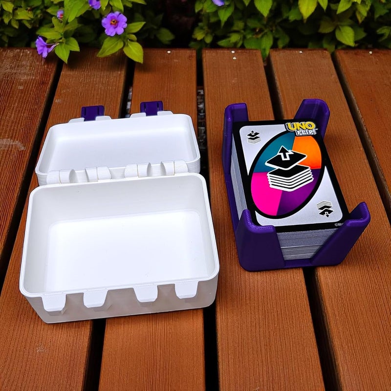 Sentosa Plastic UNO Flip Card Game Storage Box with Detachable Tray, Snap-On Locks (Single Deck Storage Box Only), Multicolor - Image 2