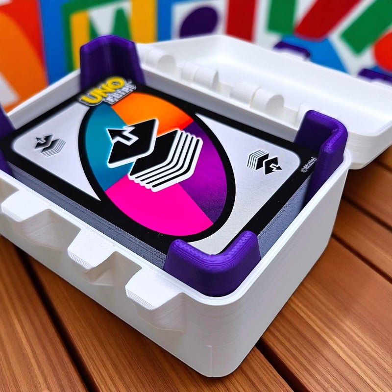 Sentosa Plastic UNO Flip Card Game Storage Box with Detachable Tray, Snap-On Locks (Single Deck Storage Box Only), Multicolor - Image 3