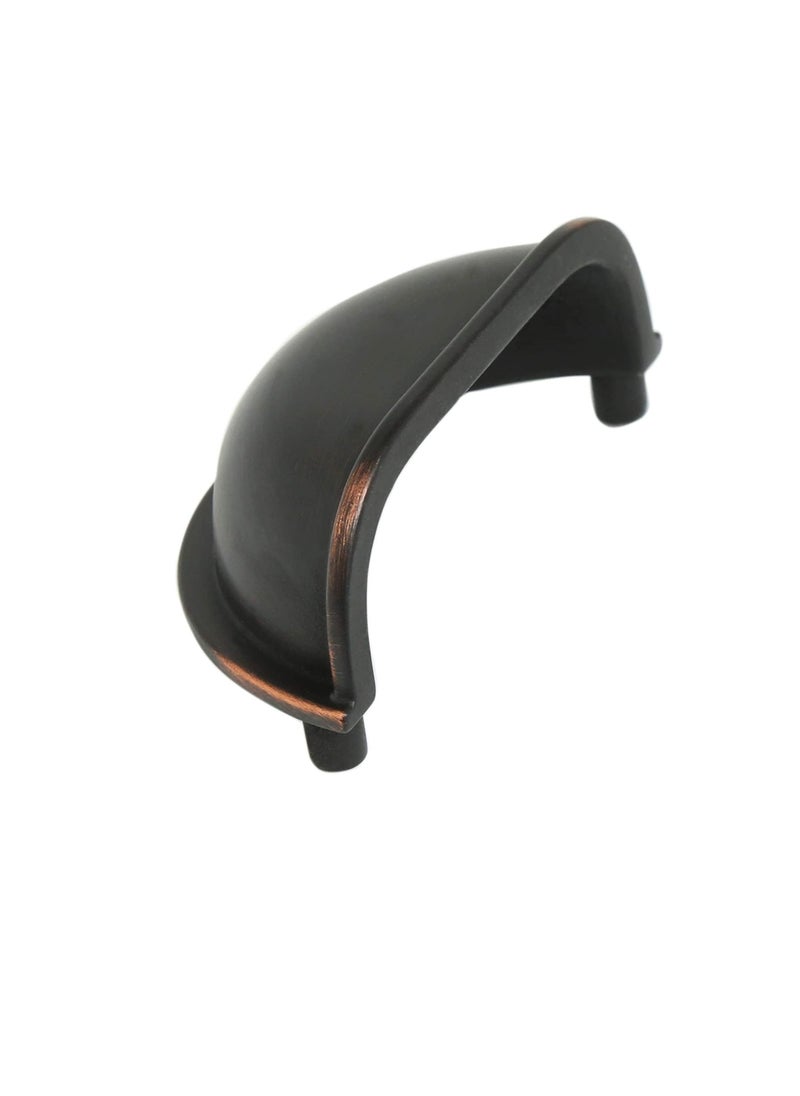 ORB FINISH ZINC DRAWER PULL HANDLE HALF MOON PLAIN CC-76MM