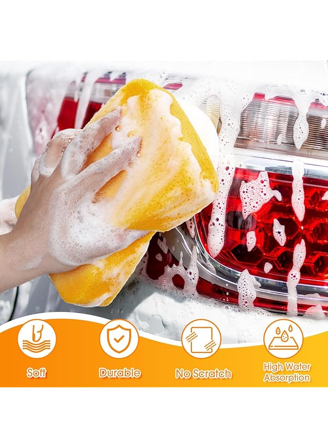 Excefore Pack Of 12 Large Grouting Sponges, Car Wash Cleaning Sponge Pad, Bulk Multi-Purpose Cleaning Pads For Car Wash, Dishes, Tile, And Bike Detailing (7.5 X 5.5 X 1.9 Inch) - Image 4