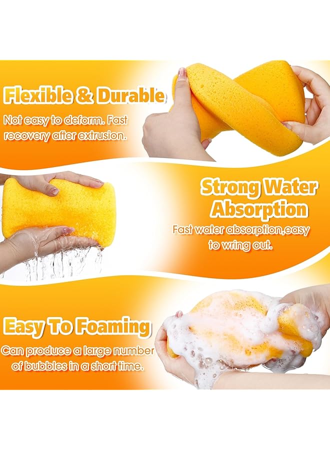 Excefore Pack Of 12 Large Grouting Sponges, Car Wash Cleaning Sponge Pad, Bulk Multi-Purpose Cleaning Pads For Car Wash, Dishes, Tile, And Bike Detailing (7.5 X 5.5 X 1.9 Inch) - Image 3