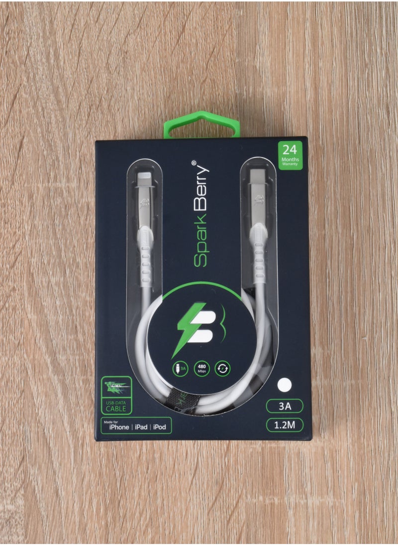 سبارك بيري - كيبل ايفون ( PD) Type-C ربل ( TPE ) أبيض - Image 1