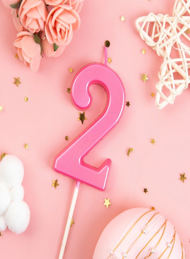 PHD CAKE 2.76 Inch Modern Pink 2 Number Birthday Candles, Pink Number Candles, Cake Number Candles, Party Celebration - Image 2