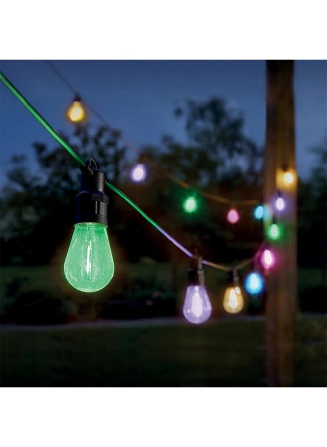 fizzytech أضواء خيوط فيزيتيك الخارجية 10 متر 20 لمبة مقاومة للكسر قابلة للتوصيل مضادة للماء للإضاءة المعلقة للحديقة، الشرفة، زينة الحفلات للديكور المنزلي (متعددة الألوان) - Image 1