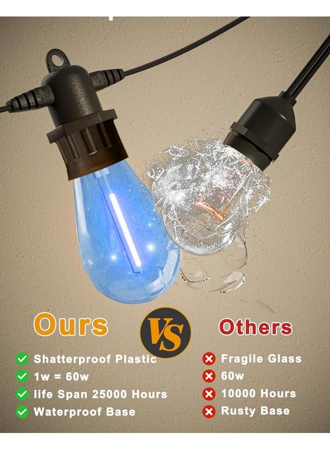 fizzytech أضواء خيوط فيزيتيك الخارجية 10 متر 20 لمبة مقاومة للكسر قابلة للتوصيل مضادة للماء للإضاءة المعلقة للحديقة، الشرفة، زينة الحفلات للديكور المنزلي (متعددة الألوان) - Image 3