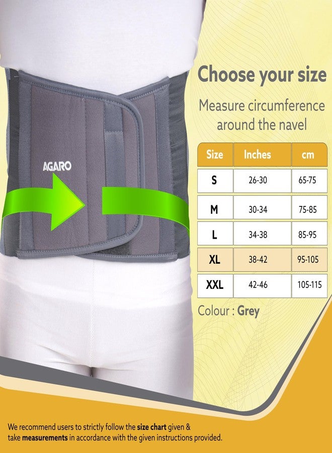 AGARO Abdominal Belt, Ideal For Slimming Waist, Lower Back Pain Relief, After Delivery For Tummy Reduction, Breathable Belt For Men And Women, Xl, Grey - Image 2