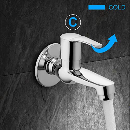 ALTON ESA9205 Brass Bib Cock Short Body with Wall Flange, Chrome Finish - Image 2