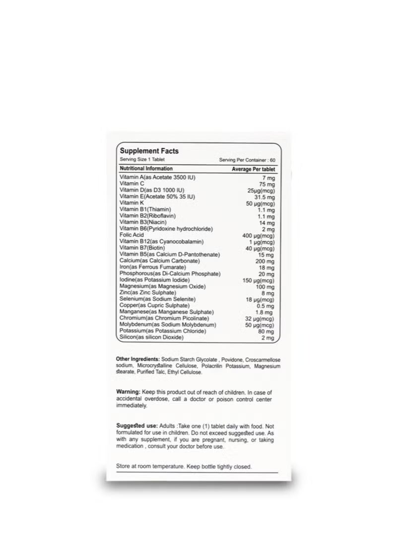 CENVITAN WOMEN Multi Vitamin and Minerals formula for women 60 TABLETS - Image 3