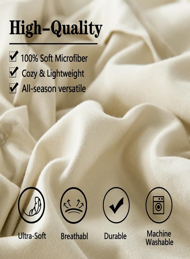 Yogeneg Queen Comforter Set 7 Piece Bed in a Bag,Grid Pinch Pleat Beige Bedding Set,Striped Textured Soft Microfiber Comforter with Sheet Set,All Season Complete Bed Set(Beige,Queen) - Image 5
