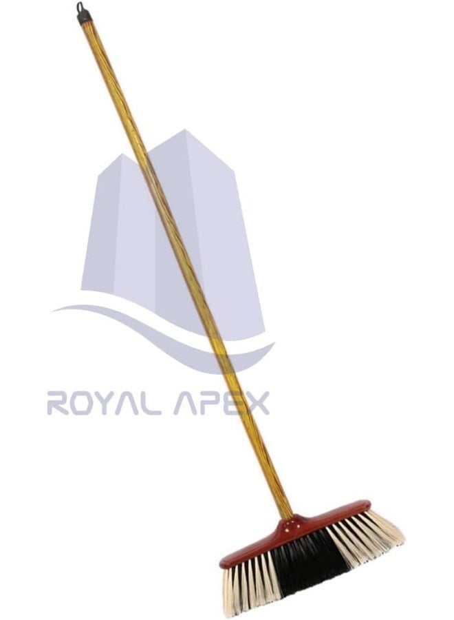 Royal Apex Sweeping Broom Brush With Handle Soft Bristle Multipurpose Cleaning Tool For Indoor/Outdoor Home Kitchen Patio Etc - Image 1