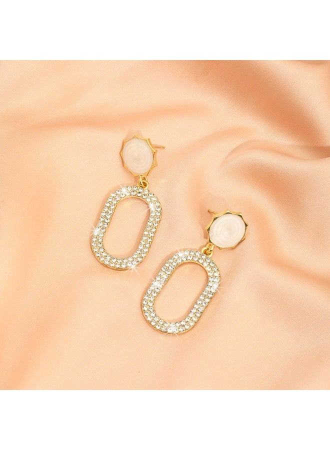 Goolsky Korean Style Pearl Bowknot Stud Earrings – Elegant Crystal Inlaid Ribbon Design, Chic & Feminine Jewelry, Pearl Bow & Crystals, Daily Wear/Dates - Image 4