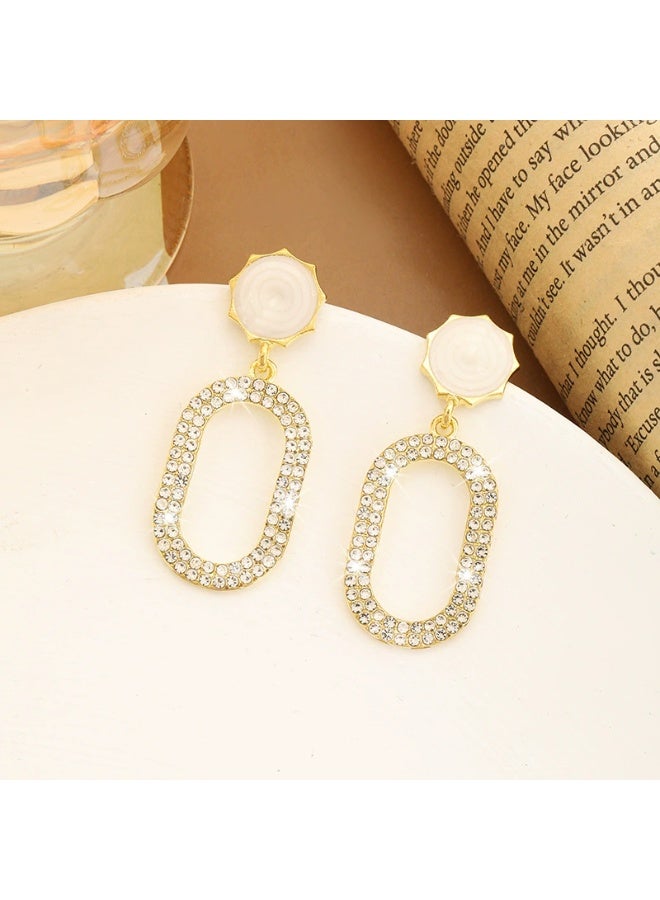 Goolsky Korean Style Pearl Bowknot Stud Earrings – Elegant Crystal Inlaid Ribbon Design, Chic & Feminine Jewelry, Pearl Bow & Crystals, Daily Wear/Dates - Image 5