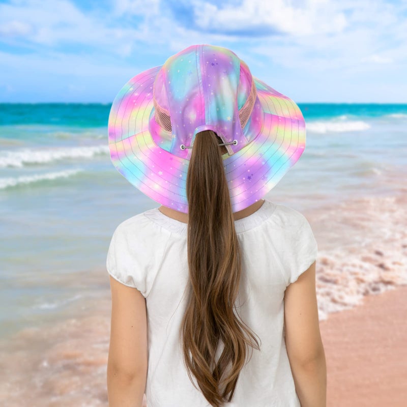 ICOSY Kids Sun Hat for Toddler Girls Unicorn Bucket Hats UV Protection Summer Hat for Kids Wide Brim Fishing Hat 2-8 Years Colorful - Image 3