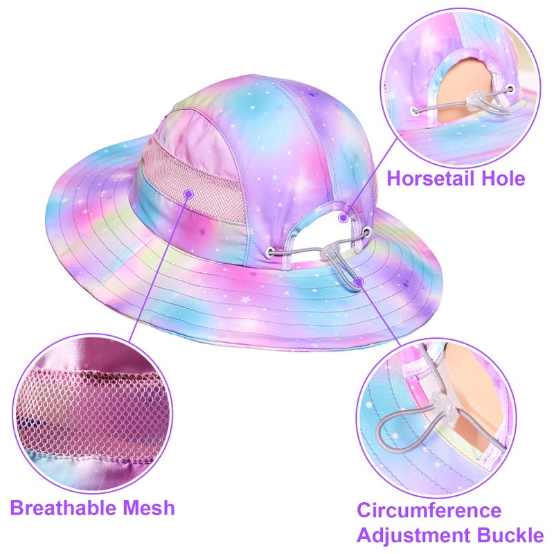 ICOSY Kids Sun Hat for Toddler Girls Unicorn Bucket Hats UV Protection Summer Hat for Kids Wide Brim Fishing Hat 2-8 Years Colorful - Image 4