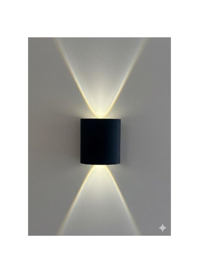 Modern Cylindrical LED Wall Sconce, Bi-Directional Up Down Light, Matte Black Metal - Image 2