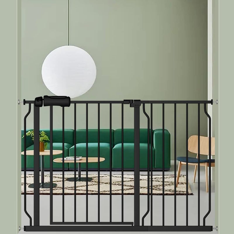 ALLAIBB ALLAIBB Extra Wide Pressure Mounted Baby Gate Walk Through Child Kids Safety Toddler Tension White Long Large Pet Dog Gates with Extension for doorways Kitchen 43314803110122cm Black 
