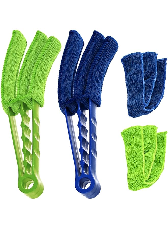 promass Microfiber Blind Duster, Set of 2 Cleaner Brush for Window Shutters Vent Air Conditioner, Dust Collector Cleaning Cloth Tool, with 2 Extra Microfiber Sleeves