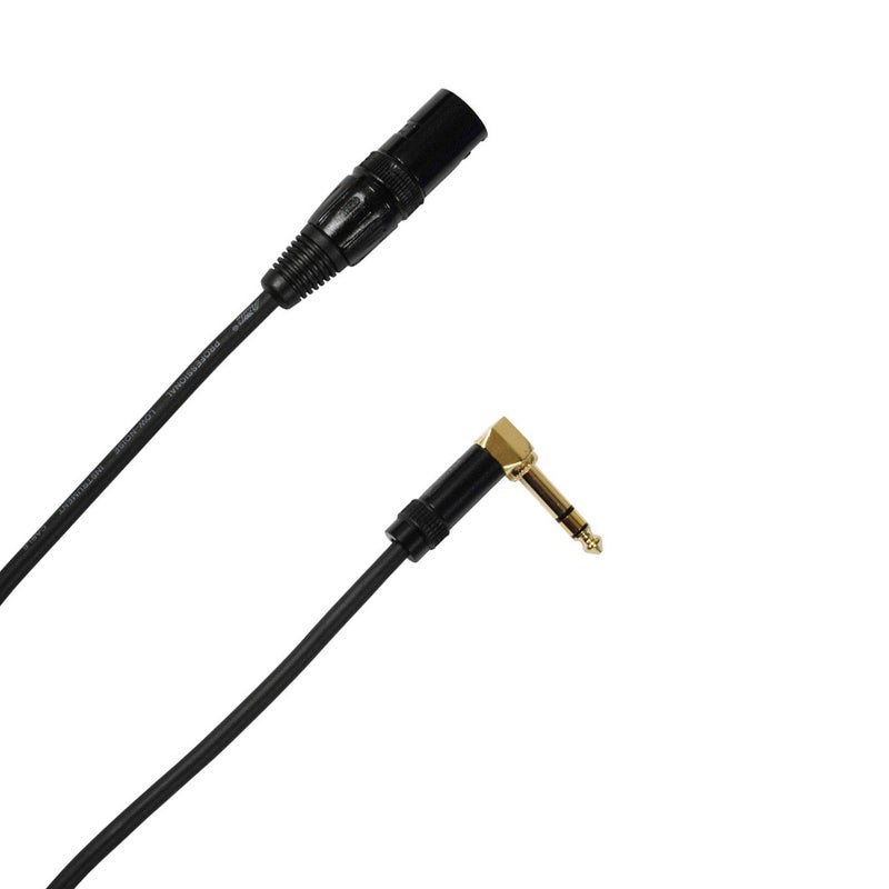 AUDIO 2000'S كابل صوت 2000s E14101P2 1/4" TRS بزاوية قائمة إلى XLR ذكر 1 قدم (عبوة 2)  - Image 2