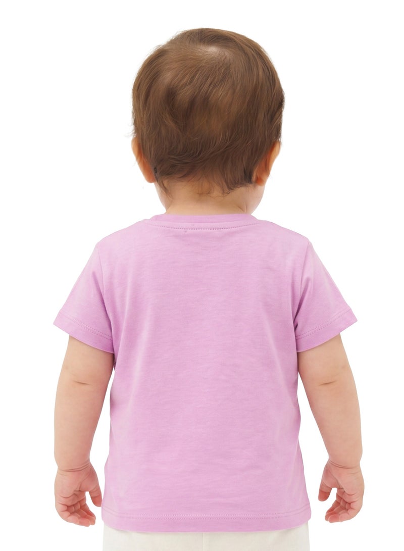 AIKO Infant Girls Bio-Wash Cotton Interlock Printed T-Shirt – Stay Cool Apple Design - Image 2