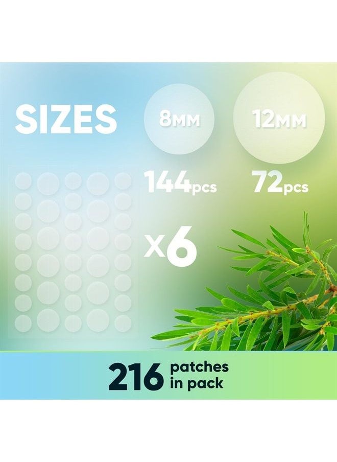 BIORICA - Pimple Patches for Face with Tea Tree Oil 216pcs (2size). Hydrocolloid Acne Pimple Patches. Blemish Patches, Acne Dots, Pimple Stickers, Acne Patch and Pimple Patch. (108) - Image 1
