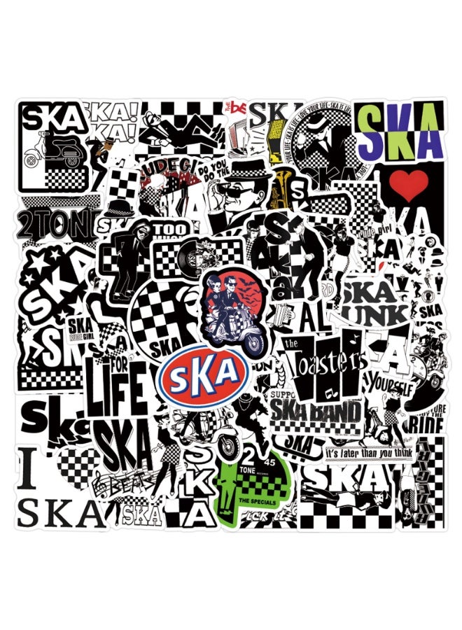 NIBEMINENT 55 Pcs Ska Deco Kit Waterproof Stickers, High Definition Printing Bright Colors, Suitable for Laptop Skateboard Luggage Water Bottle Guitar DIY - Image 2