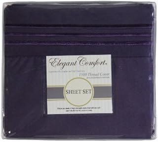 Elegant Comfort Elegant Comfort 1500 Thread Count Wrinkle Resistant Sheet Set, Cal King Size, Purple  - Image 1