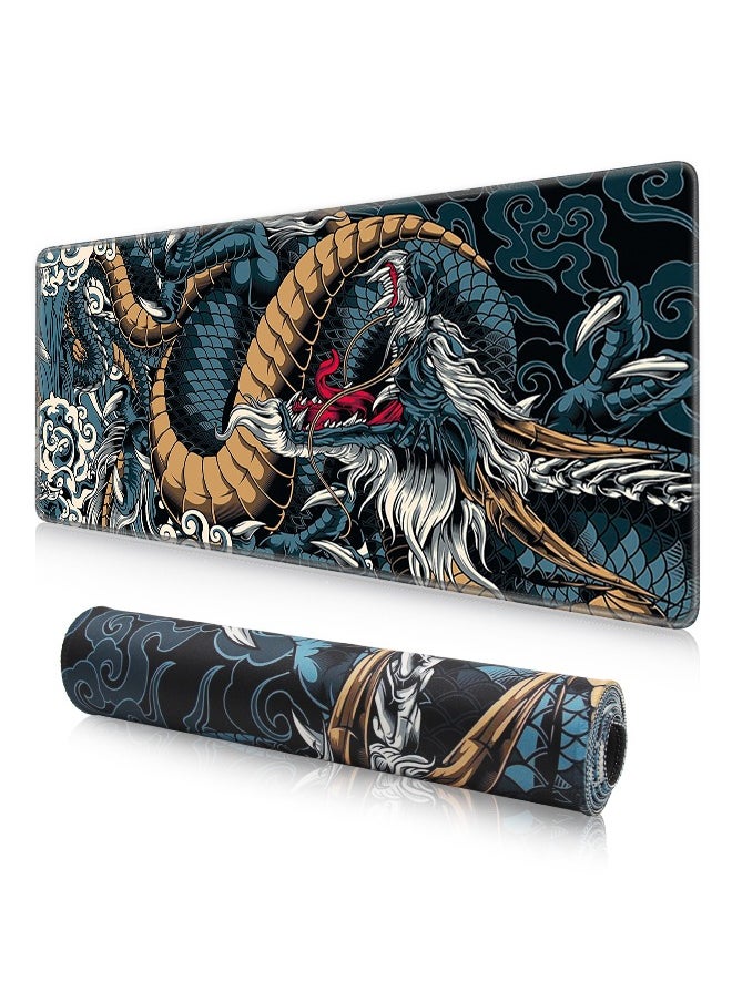 Golivn - Large Mouse Pad Extended Mouse Pad Non-Slip Rubber Base Gaming Mouse pad Office Desk Mat Desk Pad Smooth Cloth Surface Keyboard Mouse Pads Dragon - Image 1