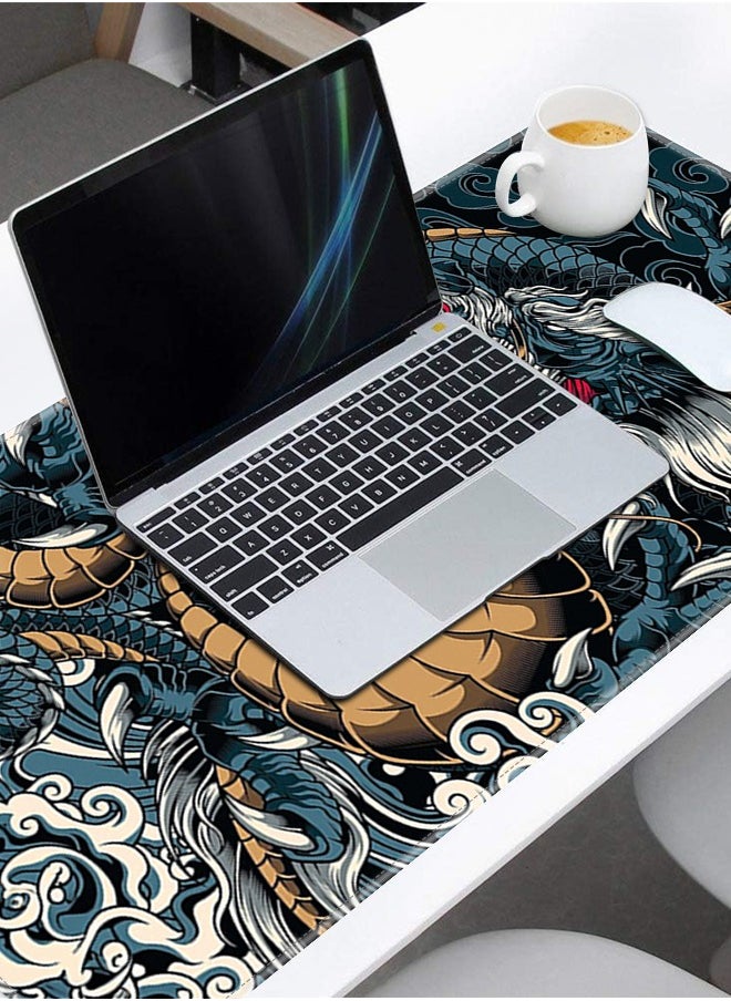 Golivn - Large Mouse Pad Extended Mouse Pad Non-Slip Rubber Base Gaming Mouse pad Office Desk Mat Desk Pad Smooth Cloth Surface Keyboard Mouse Pads Dragon - Image 1