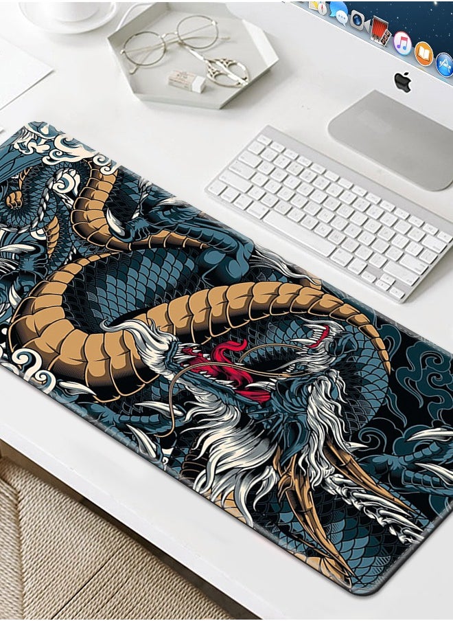 Golivn - Large Mouse Pad Extended Mouse Pad Non-Slip Rubber Base Gaming Mouse pad Office Desk Mat Desk Pad Smooth Cloth Surface Keyboard Mouse Pads Dragon - Image 1