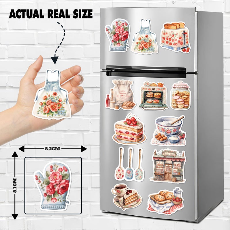 Flora Kitchen Set, Refrigerator Magnet, Magnetic Fridge Decor, Decorative Magnets, Strong Magnet, Magnetic Stickers, Fridge Magnet Set, Cute Refrigerator Magnets, Funny Magnets 12 Pieces - Image 3