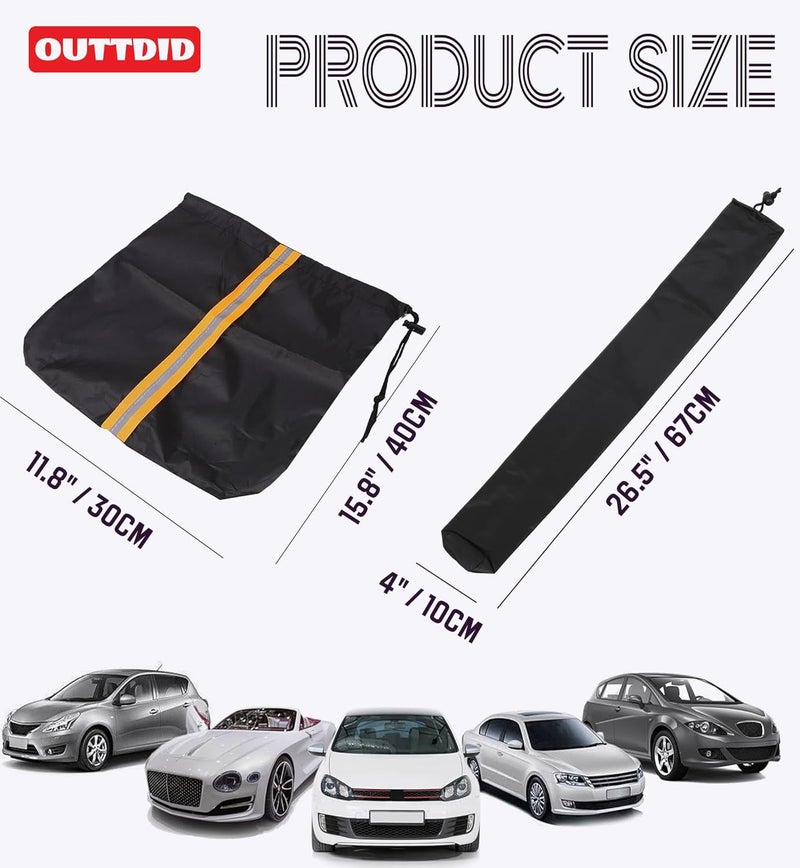 OUTTDID Side Mirror Covers and Windshield Wiper Covers for Trucks Cars SUVs Vans, 1 Pack Auto Rearview Protection Cover & Windshield Wiper Covers Protect from Ice Snow Frost Dew Rain Bird Poop Side Covers - Image 2
