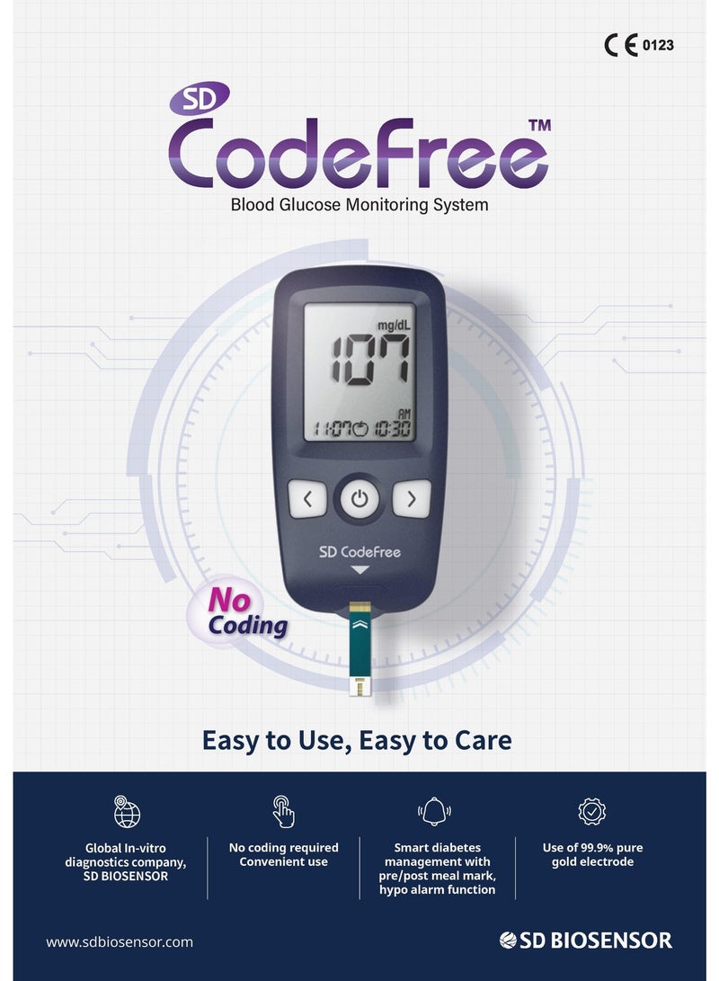 جهاز استشعار حيوي SD جهاز قياس السكر مع عدد 110شريحة قياس ماركة اس دي بايو سينسور - Image 3