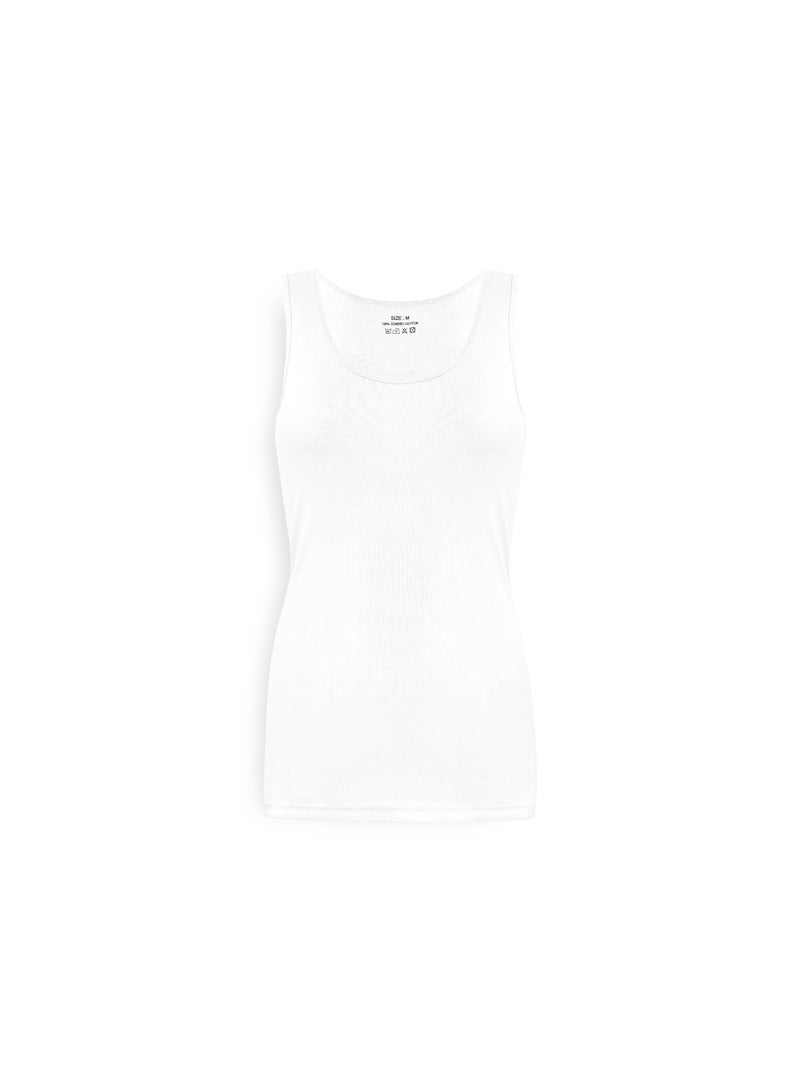Mariposa Women's Cotton Vest White  2 Pack - Image 2