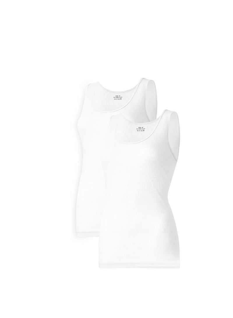 Mariposa Women's Cotton Vest White  2 Pack - Image 3