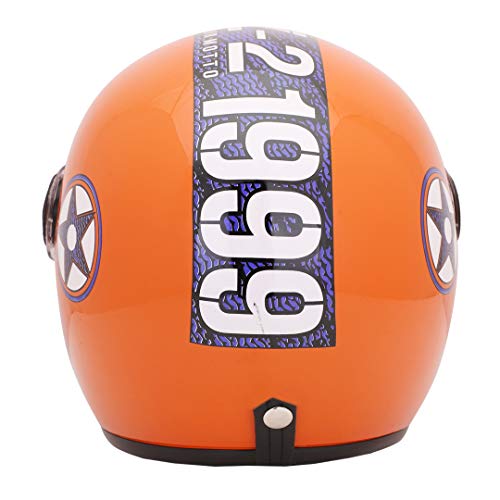 Sage Square ISI Marked Guardian Cruiser Open face Helmet for Royal Enfield (Orange Glossy) - Image 4