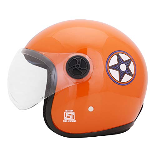 Sage Square ISI Marked Guardian Cruiser Open face Helmet for Royal Enfield (Orange Glossy) - Image 2