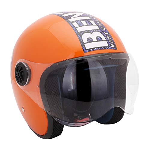 Sage Square ISI Marked Guardian Cruiser Open face Helmet for Royal Enfield (Orange Glossy) - Image 3