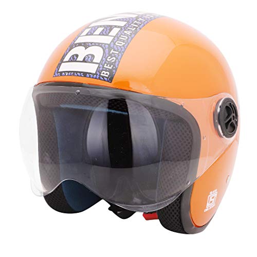 Sage Square ISI Marked Guardian Cruiser Open face Helmet for Royal Enfield (Orange Glossy) - Image 1