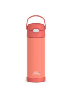 THERMOS Funtainer Vacuum Insulated Double Wall Stainless Steel Water Bottle with Spout Apricot 16oz F41101AP6  - Image 1