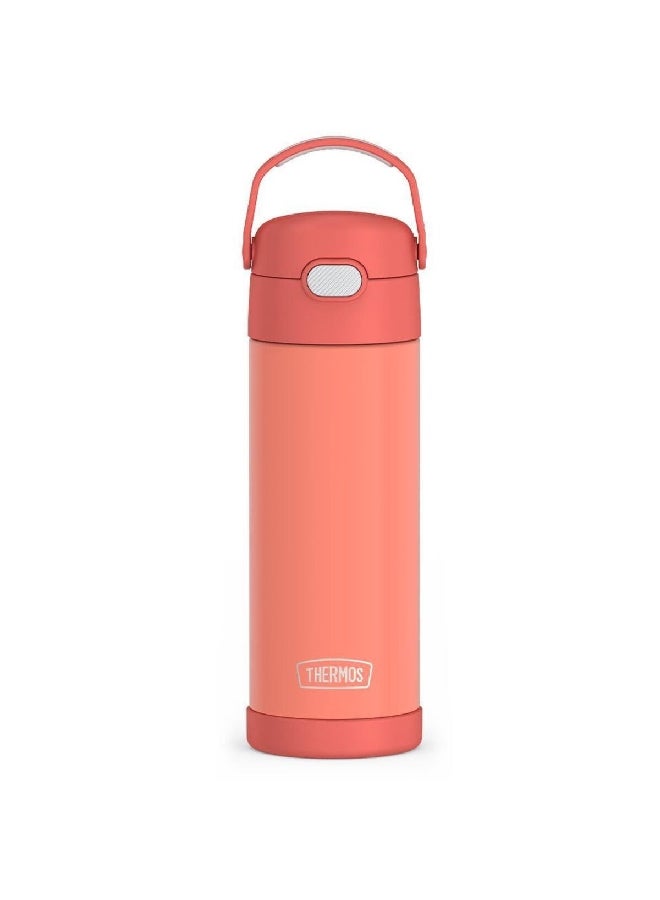 THERMOS Funtainer Vacuum Insulated Double Wall Stainless Steel Water Bottle with Spout Apricot 16oz F41101AP6 - Image 1