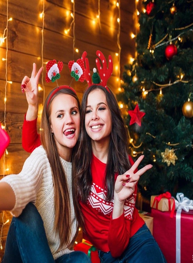 Amariver Christmas Holiday Headbands Set, Festive Party Hair Accessories with Reindeer Antlers, Santa Hat, Christmas Tree Designs, 12 Pack - Image 4