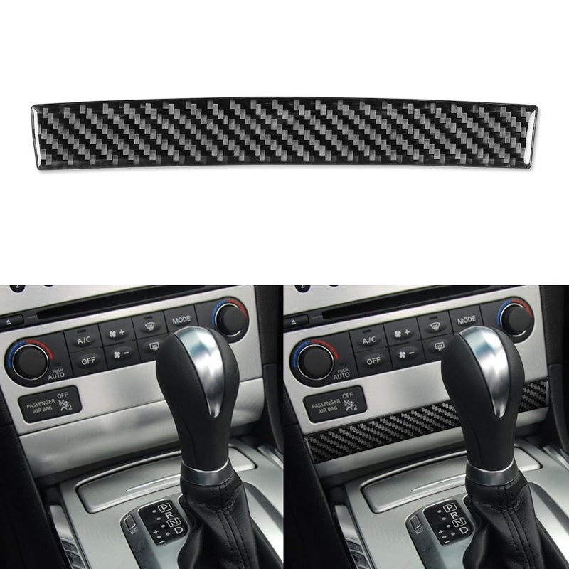 NVCNX ألياف الكربون الحقيقية متوافقة مع إنفينيتي G35 G37 G25 Q60 Q40 20072015 X S سيدان كوبيه قابلة للتحويل ملحقات السيارة تريم داخلي لوحة التحكم داش غطاء شريط CD AC أسود