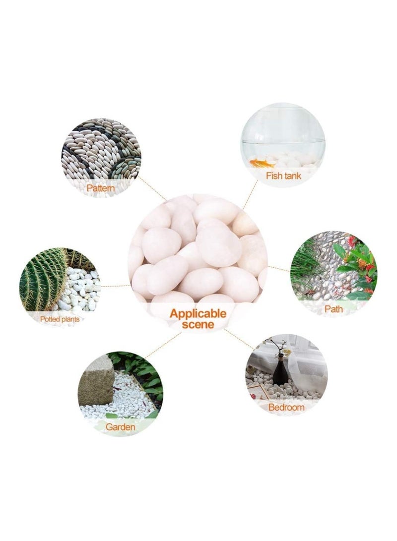 vsell24 3-5 cm White Decorative Pebbles - Smooth Polished River Rocks for Vases, Glassware, Aquariums, Lawns, and Outdoor Gardens  - Image 3