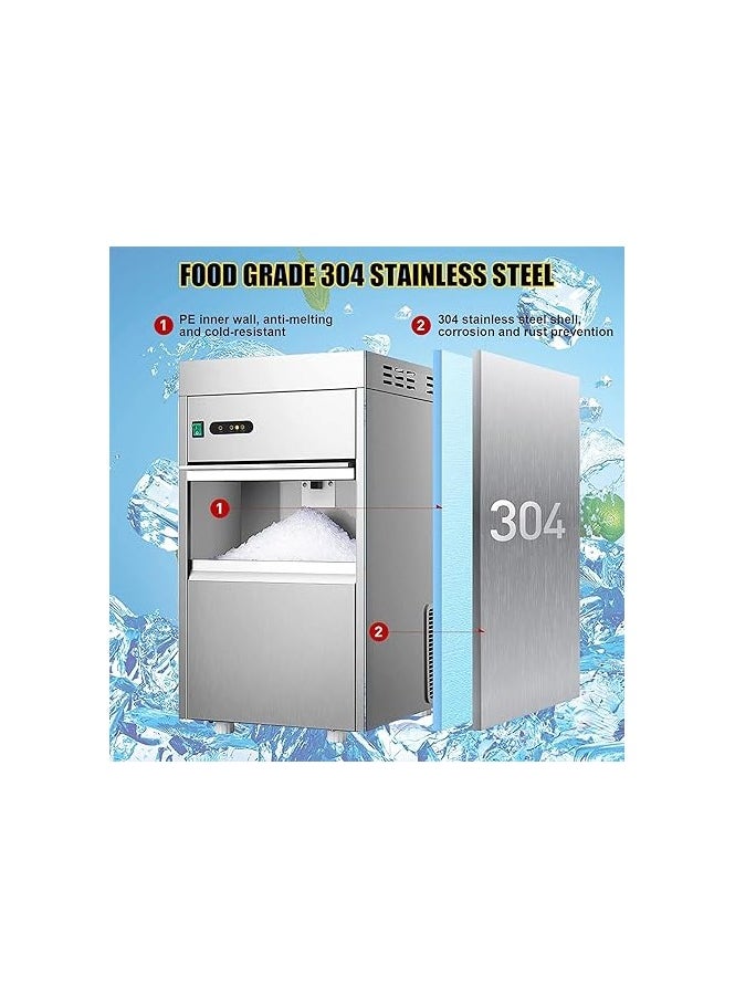 AL KHAYAM Commercial Ice Maker Machine,25KG/24H Automatic Ice Making Machine,Portable Electric Flake Ice Maker, Stainless Steel Ice Making Machine with 22LBS Capacity,for Seafood Restaurant Bar Cafe (50kg  - Image 1