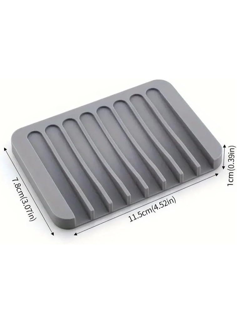 Beauenty 3 Pack Silicone Soap Saver, Waterfall Drainer Soap Holder, Extend Soap Life, White, Gray, Teal, Plastic, Square, Bath - Image 4