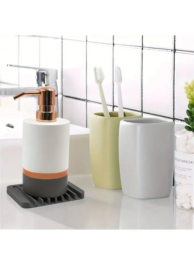 Beauenty 3 Pack Silicone Soap Saver, Waterfall Drainer Soap Holder, Extend Soap Life, White, Gray, Teal, Plastic, Square, Bath - Image 5