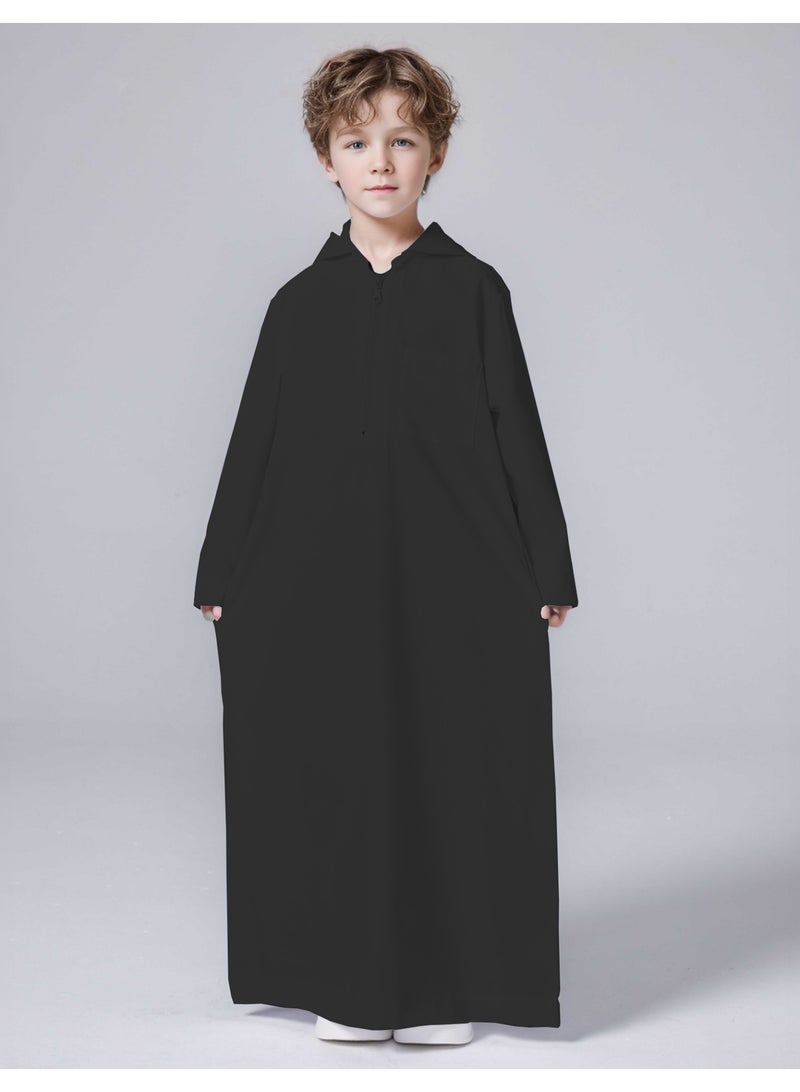 Boys' Long Sleeve Thobe — Soft Cotton-Blend for Ramadan & Everyday - Image 1
