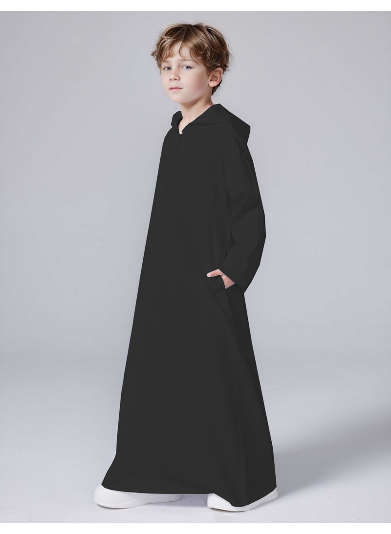 Boys' Long Sleeve Thobe — Soft Cotton-Blend for Ramadan & Everyday - Image 3