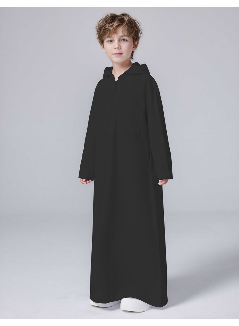 Boys' Long Sleeve Thobe — Soft Cotton-Blend for Ramadan & Everyday - Image 4